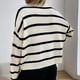 thumbnail image 5 of Suéter a rayas para mujer Suéter suelto blanco y negro Suéter suave Tops Otoño Invierno FLhrweasw Nuevo, 5 of 7