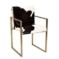 thumbnail image 3 of Design Living H33" Gold Stainless Steel Chair With Black And White Leather Seat, 3 of 3
