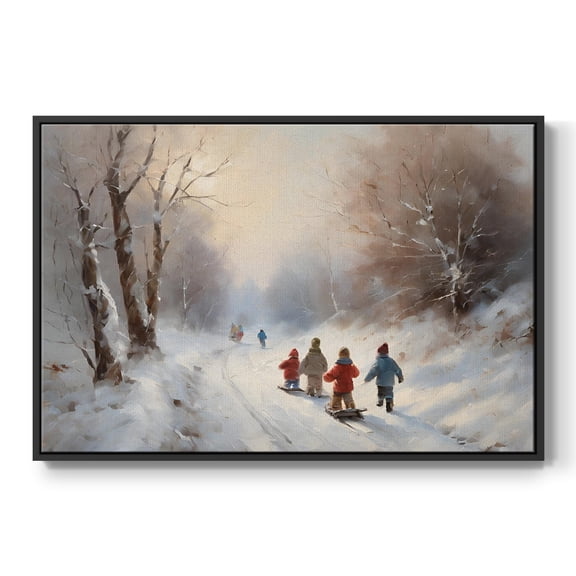 Vintage Landscape-CCXIII By Wexford Home Framed in Black Wood Gallery Wrapped Canvas 17 in. x 25 in.