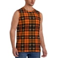 thumbnail image 2 of Balery Halloween Tartan Plaid Camisetas sin mangas para hombre, absorbe la humedad y protege contra el mal olor.-3X-Large, 2 of 7