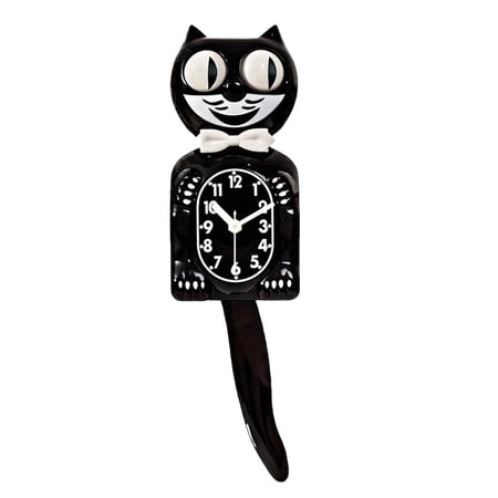 Creative Cartoon Cat Tail Swinging Wall Clock – Iconic Moving Cat Wall Clock with Swinging Tail, Battery Operated, Mid-Century Modern Home & Office Decor (Requires 2 AA Batteries)