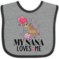 thumbnail image 3 of Inktastic Nana Loves Me Grandchild Valentine Deer Girls Baby Bib, 3 of 4