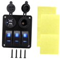 thumbnail image 1 of DYNWAVECA Generic 3 Gang Rocker Switch Panel Pre Wired 12V 24V for Boat RV Marine Blue, 1 of 9