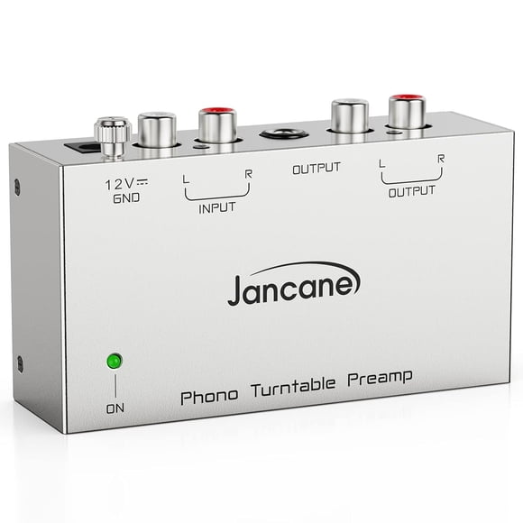 Preamplificador de phono Jancane para tocadiscos, entrada RCA, adaptador de 12 V