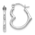 thumbnail image 1 of 14K White Gold Heart Shaped Hollow Hoop Earrings TL746W, 1 of 2