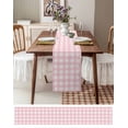 thumbnail image 6 of Pink Buffalo Plaid Table Runner Farmhouse Pink White Checkered Tablerunners 18 x 72 Inch, Table Decorations Tabletop Scarf for Summer Gathering Holiday Farmhouse Kitchen Dining Decor, 6 of 6