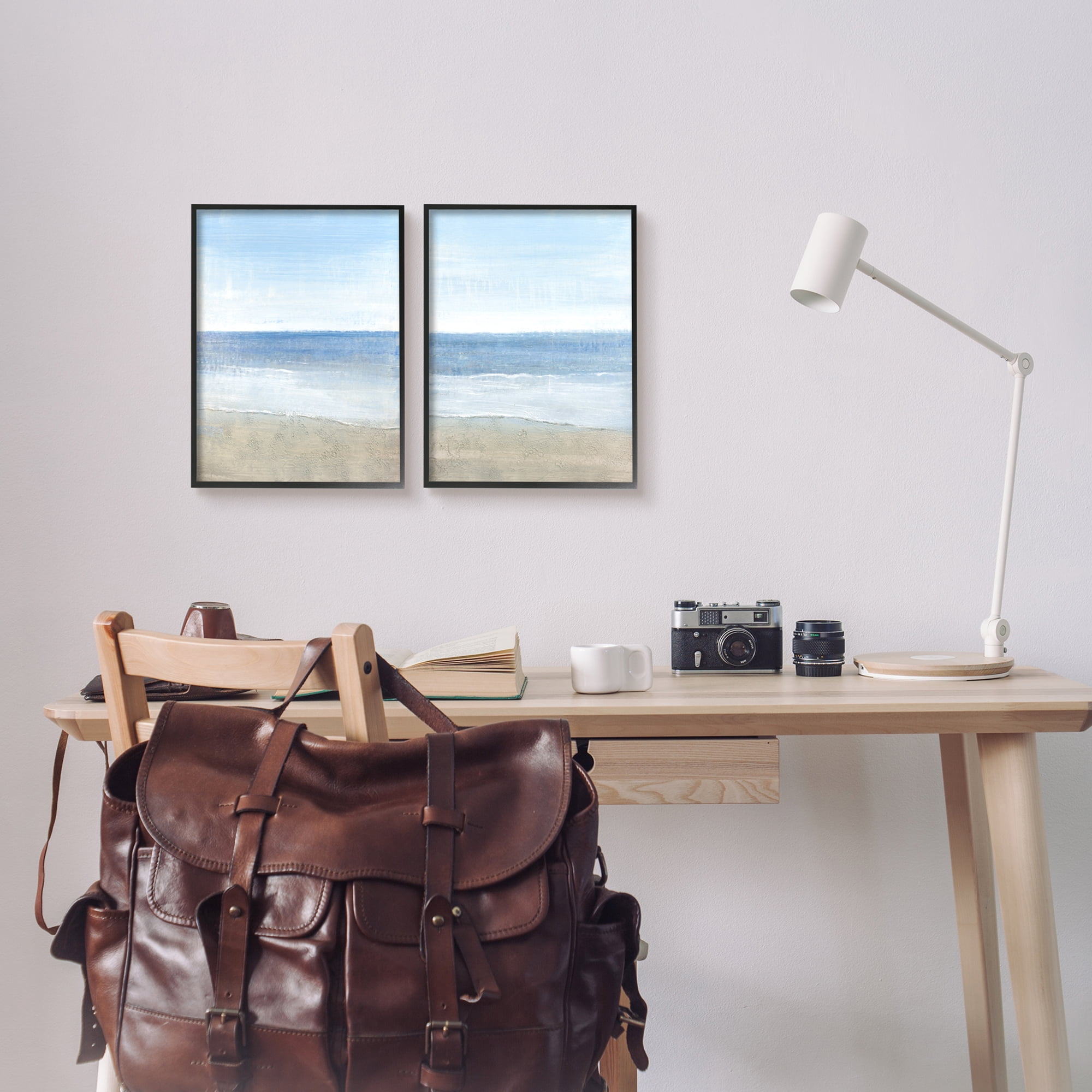Stupell Industries Coastal Seafoam Beach Waves Soft Tide Landscape Black Framed, 11 x 14