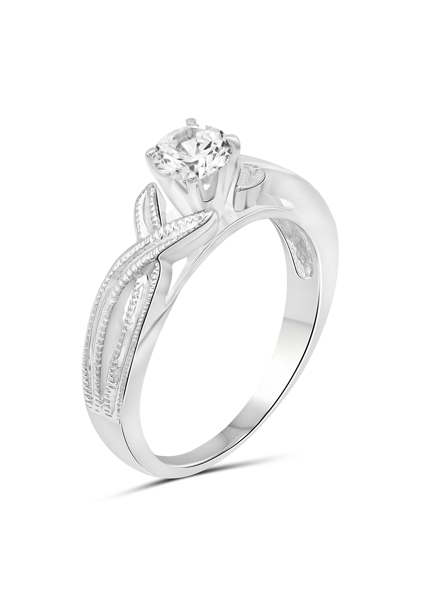 Diamonice 0.925 Sterling Silver 1.00 Carat White Cubic Zirconia Ring for Women | Cubic Zirconias for Everyday Womens Wear