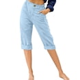 thumbnail image 1 of Innerwin Capris de Détente Taille Haute pour Femmes, Bleu Ciel, Taille M, 1 of 2