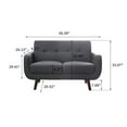 thumbnail image 2 of Ainfox 50.39'' Fabric Arm Loveseat with Wood Frame,Dark Grey, 2 of 5