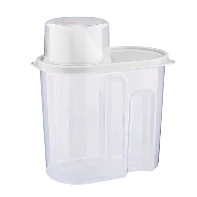 EIMELI 1.9L Food & Cereal Storage Container Plastic Kitchen Organizer Bin with Pouring Spout Rice Airtight Dry Food Storage Container Set Measuring Cup Lid Ideal for Dry Food Rice