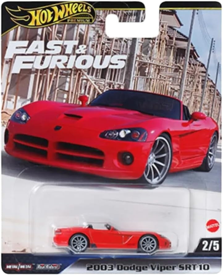 Hot Wheels Fast & Furious Premium Die-Cast Cars Collection, 5-Pack Set, 1970 Chevelle SS, Dodge Viper, Nissan 370Z, Land Rover Defender, McLaren Senna HNW46-956J