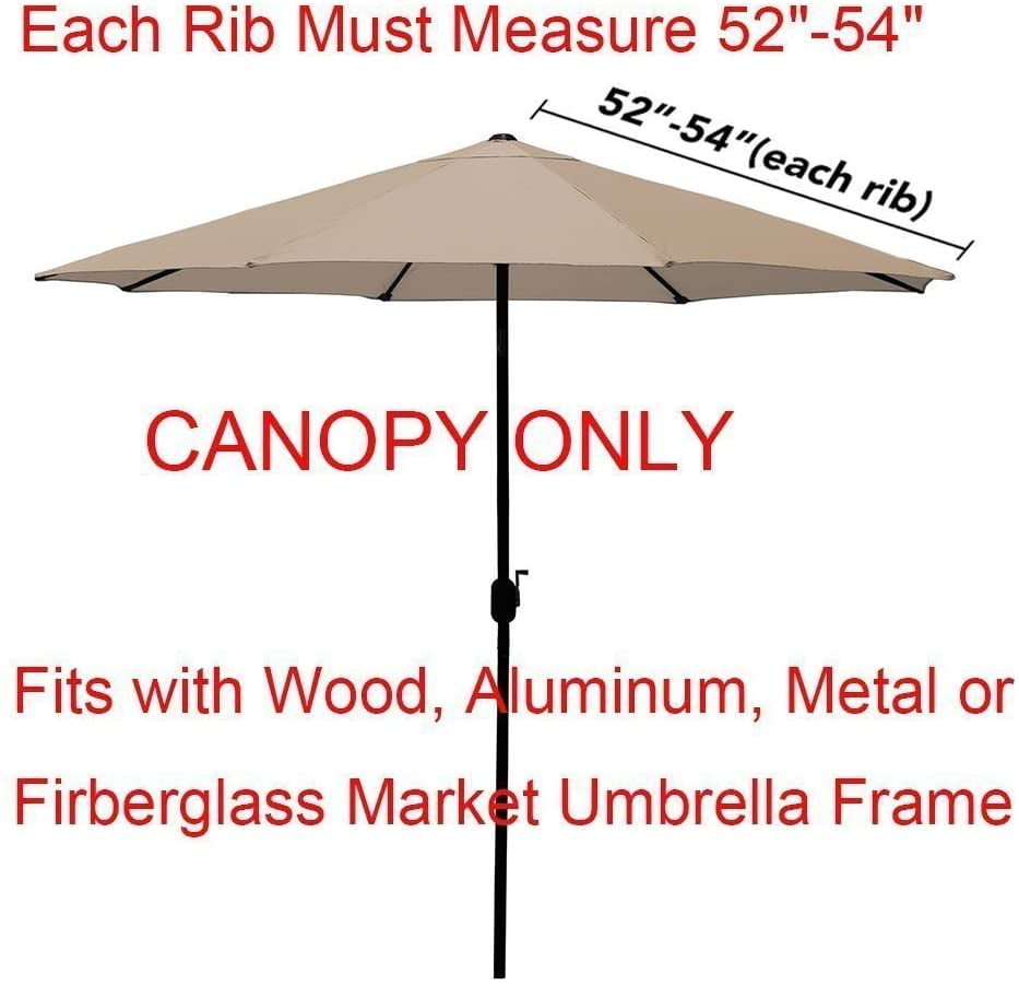 Red-25 Canopy Only EliteShade 9ft Patio Umbrella Market Table Outdoor Deck Umbrella Replacement Canopy Cover 