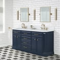 thumbnail image 3 of Water Creation Palace 72" Wood Double Bathroom Vanity in Blue/Satin Gold, 3 of 11