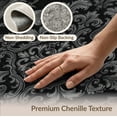 thumbnail image 6 of ODIKA 3'x5' Washable Area Rug Charcoal Black Gothic Damask Ornate Vintage Scrollwork with Accents for Hallway, Laundry Room, Non-Slip, Flatweave, Easy Care, 6 of 7