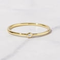 thumbnail image 2 of Jewelerix Dainty Solitaire Moissanite Diamond Ring, Vermeil 10K Yellow Gold Ring, Thin Stackable Minimalist Band, Antique Look Promise Ring, 2 of 4
