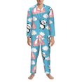 thumbnail image 4 of Kll Panda Flying In The Sky Sleepwear Mens Flannel Pajamas,Long Cotton Pj Set, 4 of 9