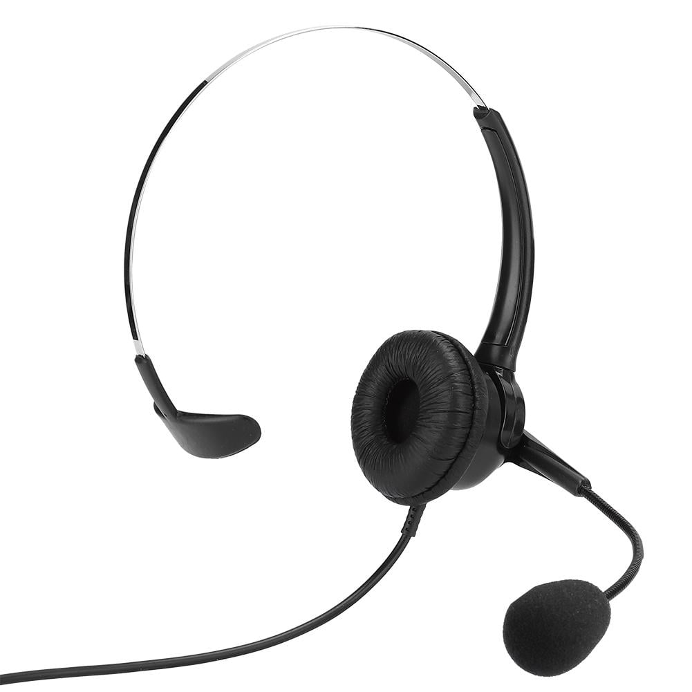 Black Adjustable Volume Mono-Ear Headset Support One-Key Mute Earphone for Online Game for Skype QQ MSN