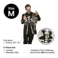 thumbnail image 4 of Northlight Black Skeleton Boy Teen Halloween Costume - Medium, 4 of 5