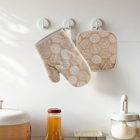 RXMEKW Kitchen Mat Set Thick Insulated Oven Gloves Oven Baking Gloves Insulation Pads Microwave Oven Gloves Kitchen Mats Suitable for Kitchens Restaurants Bakeries Outdoor Barbecues
