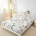 thumbnail image 4 of Manfei Country Floral Bed Sheets,Rustic Plant Flower King Sheets,White Green Pink Sheet Set For Teens,Super Cozy Room Decor,4 Pieces, 4 of 7