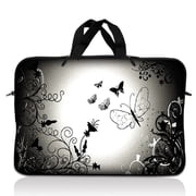 LSS 13.3 inch Laptop Sleeve Bag Carrying Case Pouch with Handle for 13.3" 13" 12.1" 12" Apple MacBook, GW, Acer, Dell, Dark Contrast Fade Butterfly