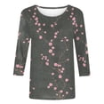 thumbnail image 4 of VBTAPA Women's Casual 3/4 Sleeve T-Shirts Round Neck Cute Tunic Tops Basic Tees Blouses Business Work Tee Top Limited Time Sales Multicolor XL, 4 of 6