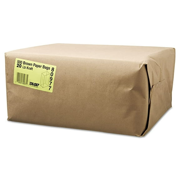General GK20500 #20 Paper Grocery Bag, 40lb Kraft, Standard 8 1/4 x 5 5/16 x 16 1/8, (Case of 500 Bags)
