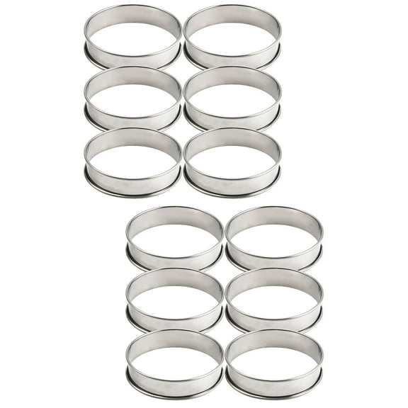 12 Pcs  Cake Mousse Mold Stainless Steel Cookie Mold DIY Cake Ring Kitchen Baking Tool