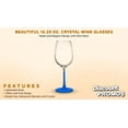 thumbnail image 2 of 10 Crystal Wine Glasses Set, 13.25 oz. - Elegant, Lightweight, Barware - Blue, 2 of 5
