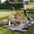 thumbnail image 5 of Fsddascl Abstract Waves Outdoor Rug for Patio/Deck/Porch, Non-Slip Large Area Rug 4 x 6 Ft, Black Grey Modern Geometric Striped Indoor Outdoor Rugs Washable Area Rugs, Reversible Camping Rug Carpet, 5 of 5