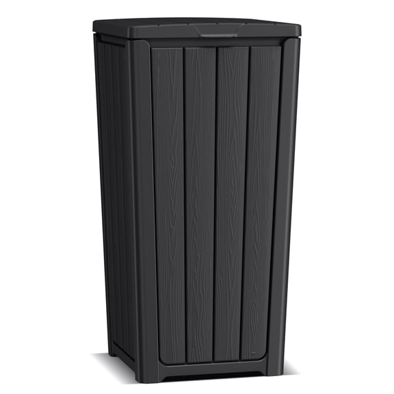 Joxxoaa Outdoor Trash Hideaway, Resin Refuse Container with Lid, Large Capacity - Stylish Concealed Waste Storage for Patio, Backyard, Deck or Garden.(Black)
