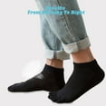 thumbnail image 5 of 5 Pairs Men Toe Socks, Five Finger Socks Cotton Soft and Low Cut Breathable Socks for Men (Black), 5 of 7