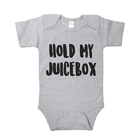

7 ate 9 Apparel Funny Kids Hold My Juicebox Onepiece Grey