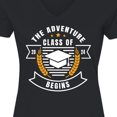 thumbnail image 3 of Inktastic Class of 2024 the Adventure Begins with Graduation Cap Women's V-Neck T-Shirt, 3 of 4