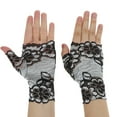 thumbnail image 4 of Unique Bargains 1 Pair Breathable Flower Manicure Gloves Women Silver Tone Gray, 4 of 6