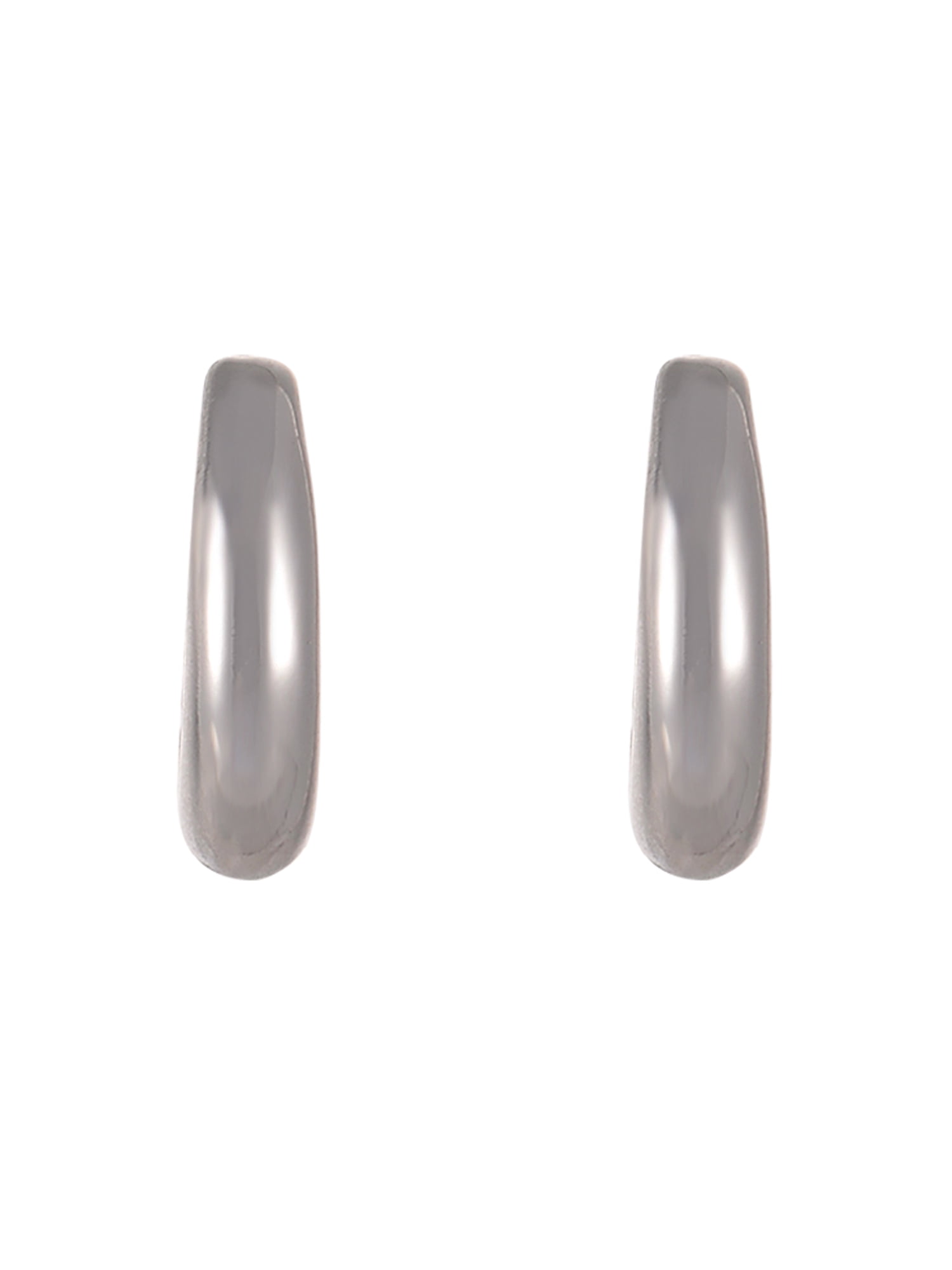 Time and Tru Goldtone and Silvertone 3-On Thick Deep Hoops and C-Hoop Earring Set