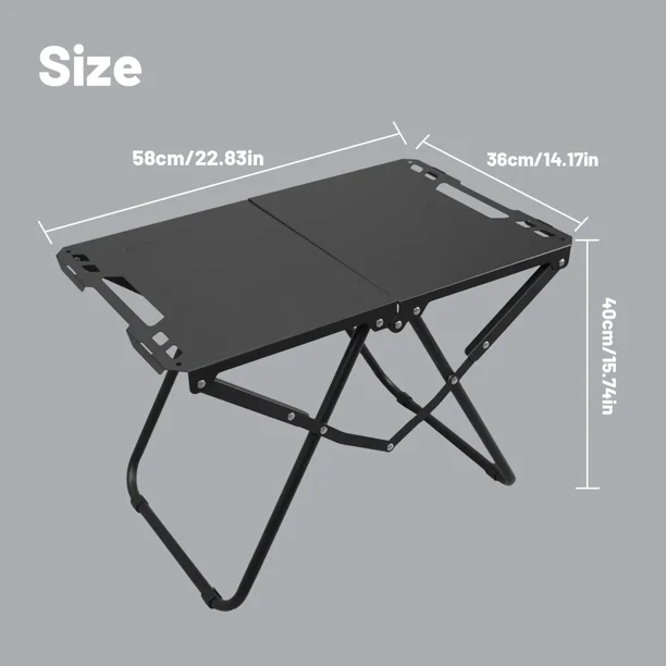 Mesa plegable portátil para acampar, mesa de picnic plegable multifuncional para exteriores, borde hueco, artículo colgante, senderismo, barbacoa