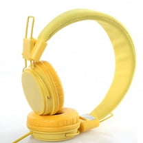 GJX Kids Headphones with Microphone, Noise Cancelling on-Ear Earphones, Yellow
