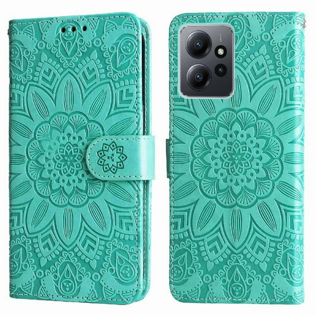 Funda tipo cartera GANGXUN para Xiaomi Redmi Note 12 4G , diseño girasol, cuero PU, soporte, cierre magnético, tarjetero
