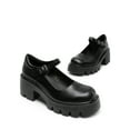 thumbnail image 2 of BURUDANI Womens Ballet Mary Jane Low Heel Chunky Ankle Strap Pumps Non-Slip Platform Dress Shoes Round Toe, 2 of 6