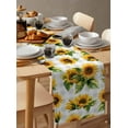 thumbnail image 3 of Hokiten Table Runners 108 Inches Long Dress Scarves, Sunflower Gray Check Farmhouse Coffee/Dining/Kitchen Table Runner for Living Room, Spring Summer Flowers Botanical 13x108 Inch, 3 of 7