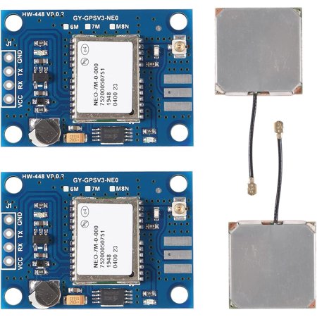 2Pcs GY-NEO7MV2 NEO-7M GPS Module NEO7MV2 with Flight Control EEPROM MWC APM2.5 Large Antenna Repalcement for NEO-6M