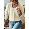 thumbnail image 4 of Womens Cardigan Sweater Fall Winter Fuzzy Button Up Long Sleeve V Neck Soft Chunky Knit Cardigan  XL, 4 of 8