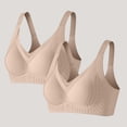 thumbnail image 2 of Tsesme 2 Pack Women's Wireless Bras Adjustable Strap Comfy Bralette Back Closure Push up Padded Full Cup Bra, 2 of 7