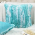 thumbnail image 4 of Home Soft Things Jacquard Faux Fur 2 Piece Throw Pillow Cover Set - Blue Turquoise - 26" x 26", 4 of 6