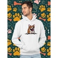 thumbnail image 2 of Color Corgi Peeking Hoodie Men -Image by Shutterstock, Male Medium, 2 of 4