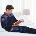 thumbnail image 6 of Picia Starry Sky Meditating Chimpanzees Pattern Men’s Long-Sleeve Sleepwear Set - Soft 2-Piece Loungewear with Pockets, Comfy PJs for Relaxing Nights-X-Large, 6 of 7
