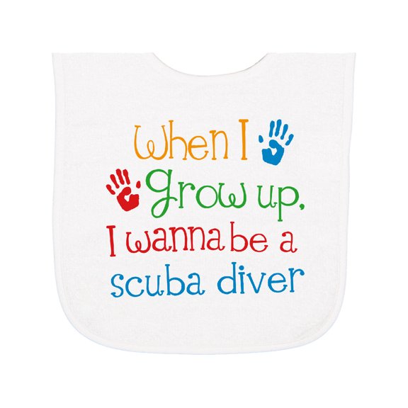 Inktastic Future Scuba Diver Childs Diving Baby Terry Cloth Bib