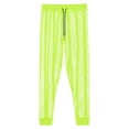 thumbnail image 2 of TANBOM Men's Polyester Mesh Long Pants Sexy Sheer Adjustable Drawstring Breathable Stylish Fluorescent Green XL, 2 of 6